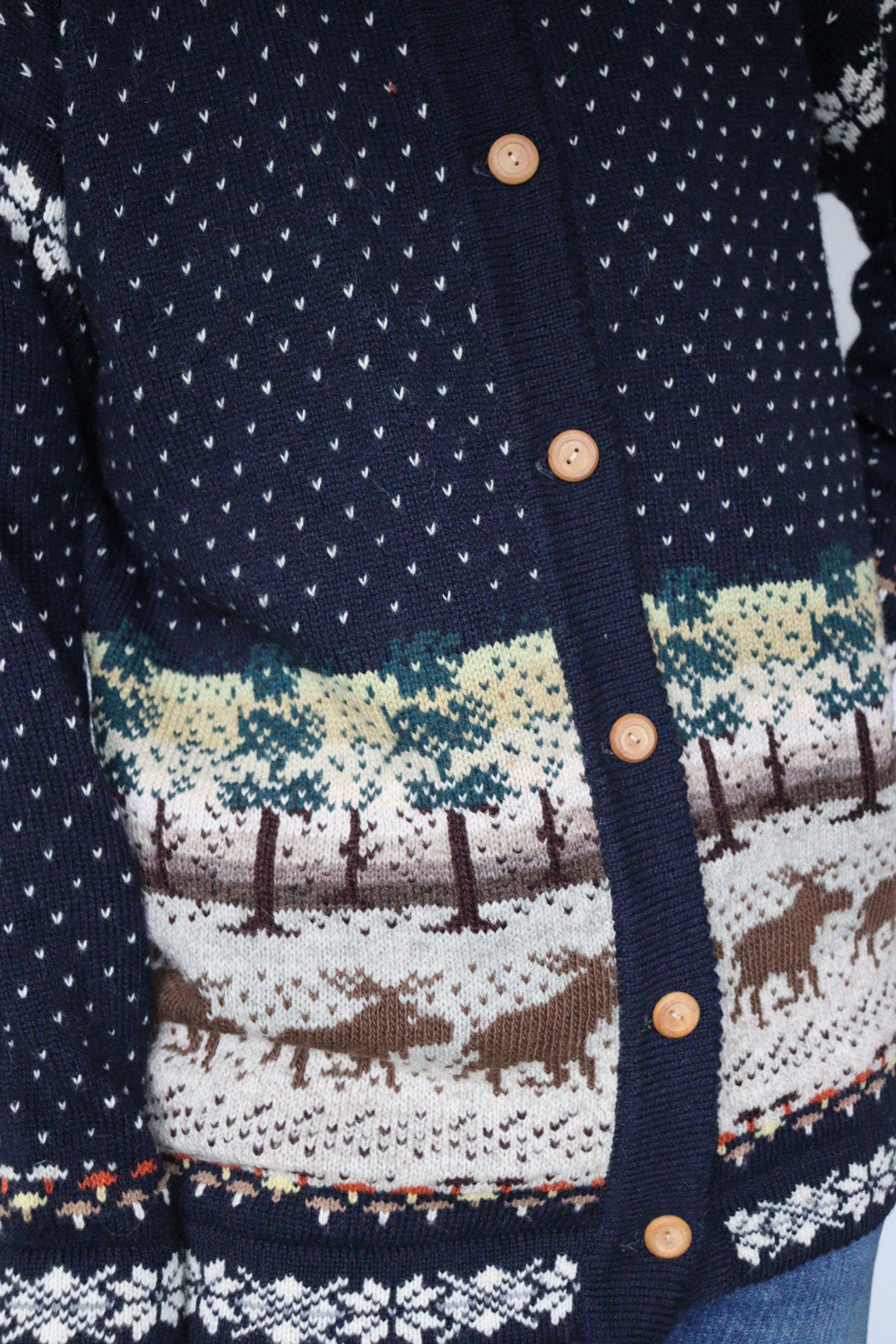 The Forest Moose - vintage novelty cardigan - S up to M/L