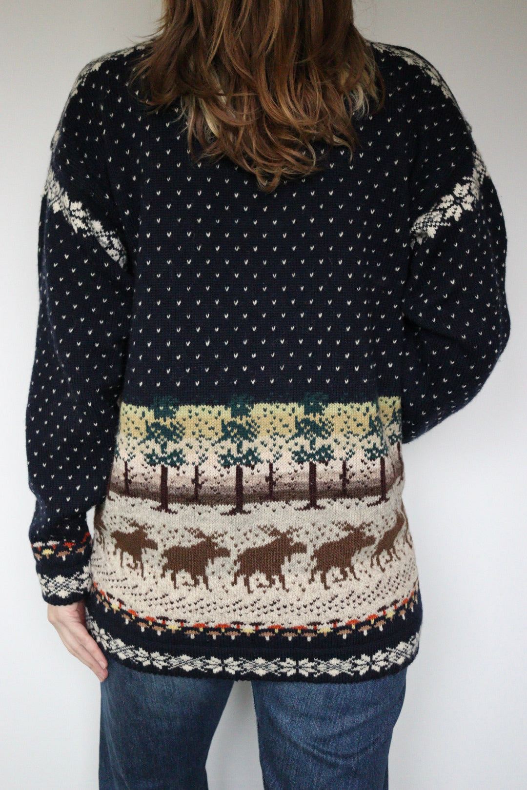 The Forest Moose - vintage novelty cardigan - S up to M/L