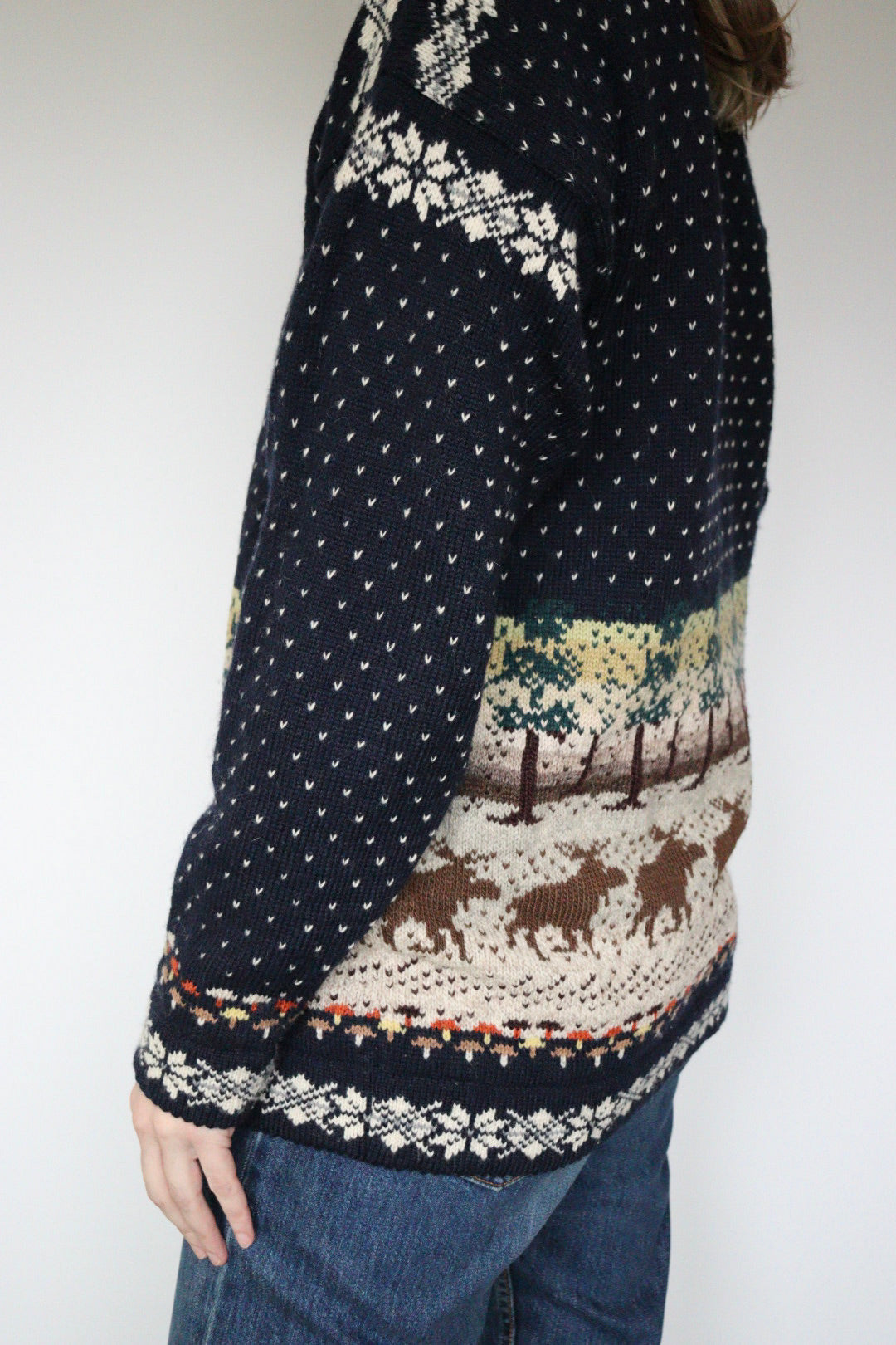 The Forest Moose - vintage novelty cardigan - S up to M/L