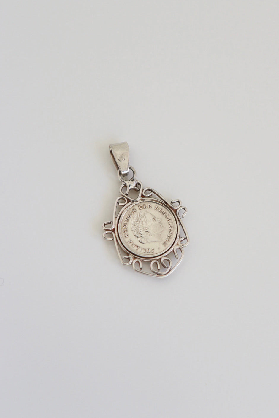 The Queens - vintage silver coin pendant