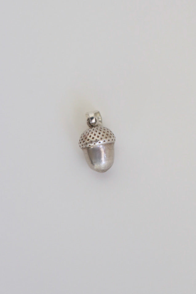 The Acorn m - vintage silver charm