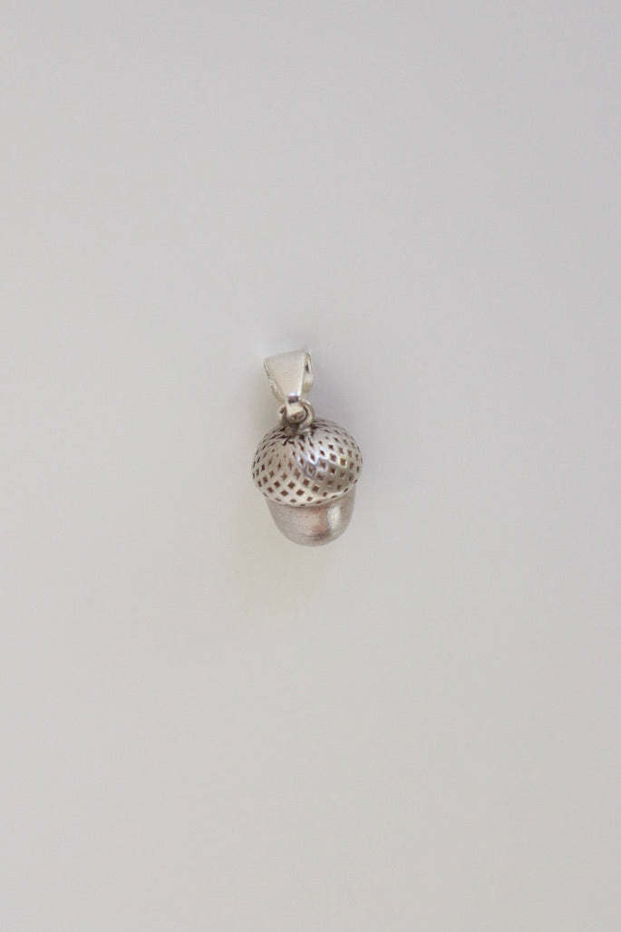 The Acorn m - vintage silver charm