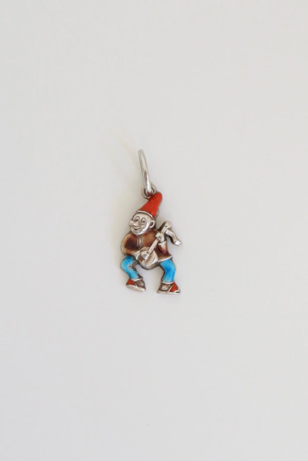 The Gnome -  vintage silver charm