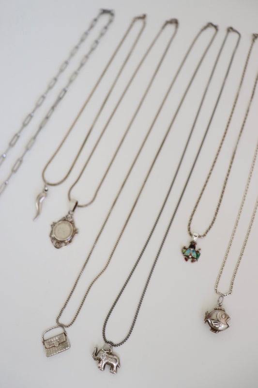 The Silver Necklaces - vintage silver necklaces