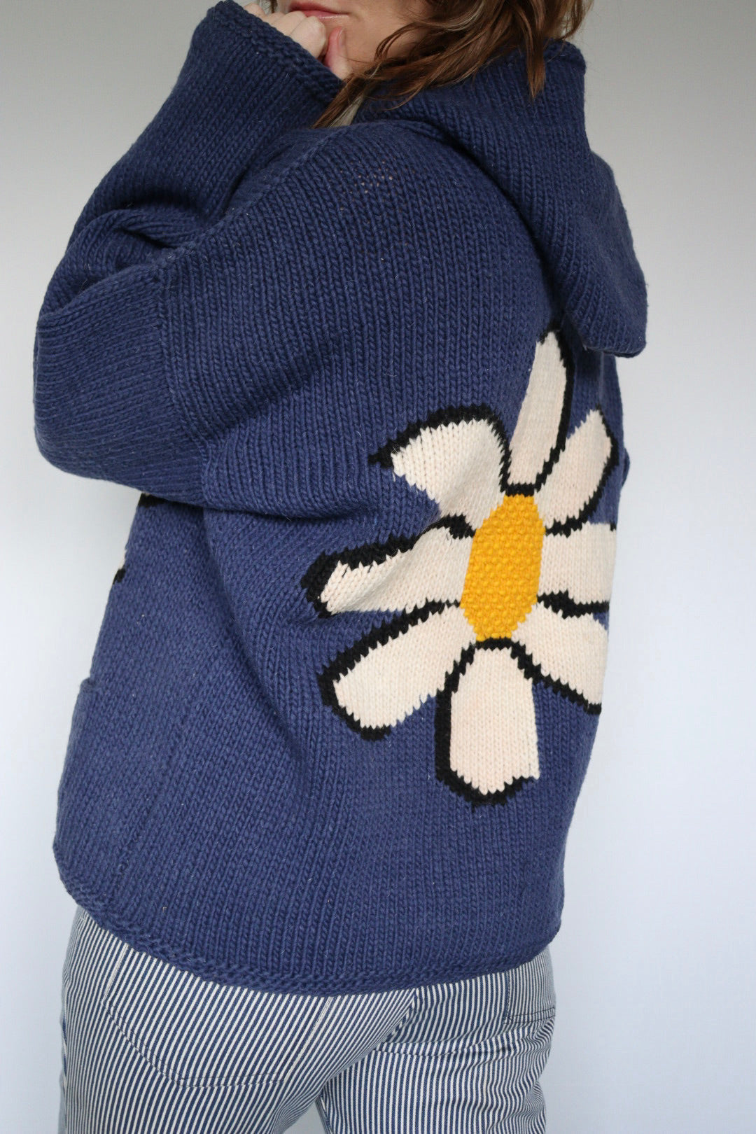 The Daisy Zip - vintage knitted cardigan - S up to L