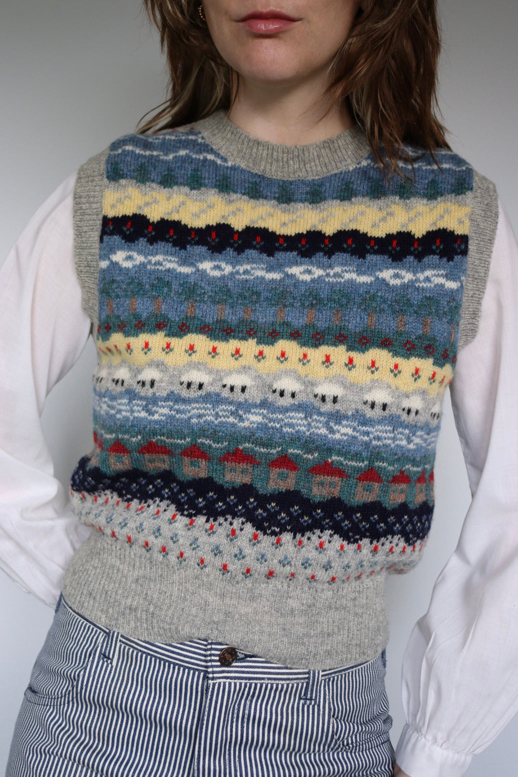 The Isle Rows - vintage sweater vest - S up to S/M