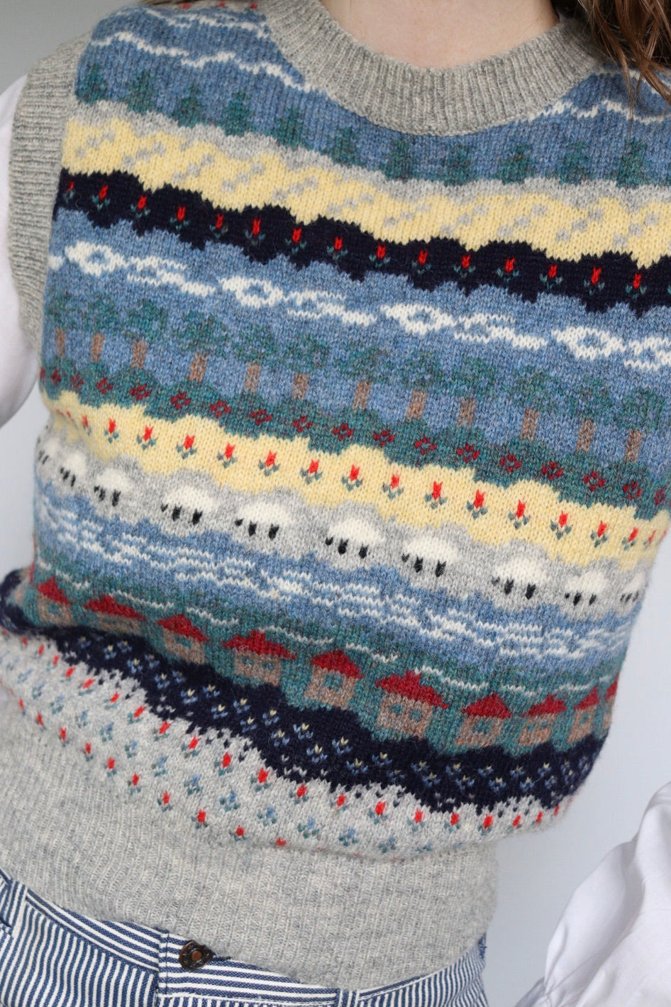 The Isle Rows - vintage sweater vest - S up to S/M