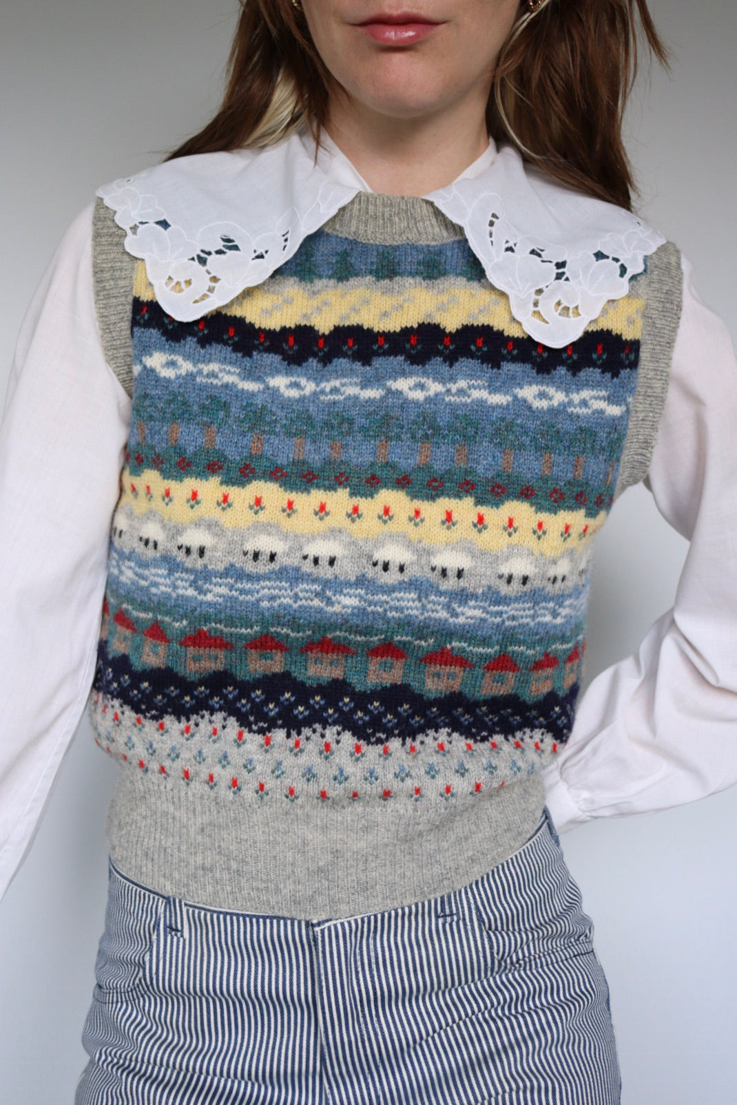 The Isle Rows - vintage sweater vest - S up to S/M