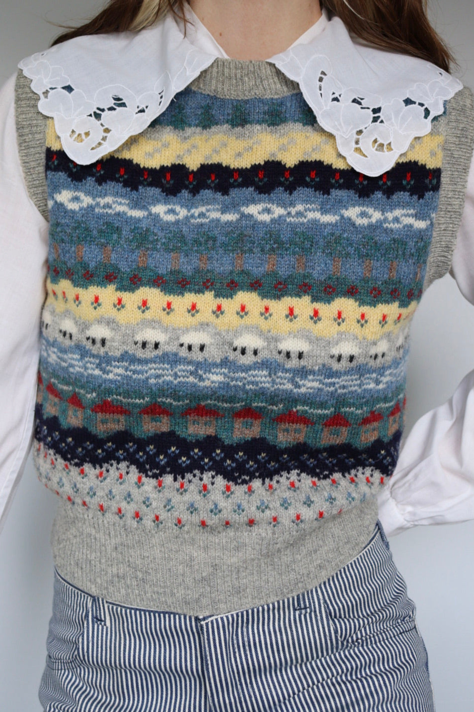 The Isle Rows - vintage sweater vest - S up to S/M