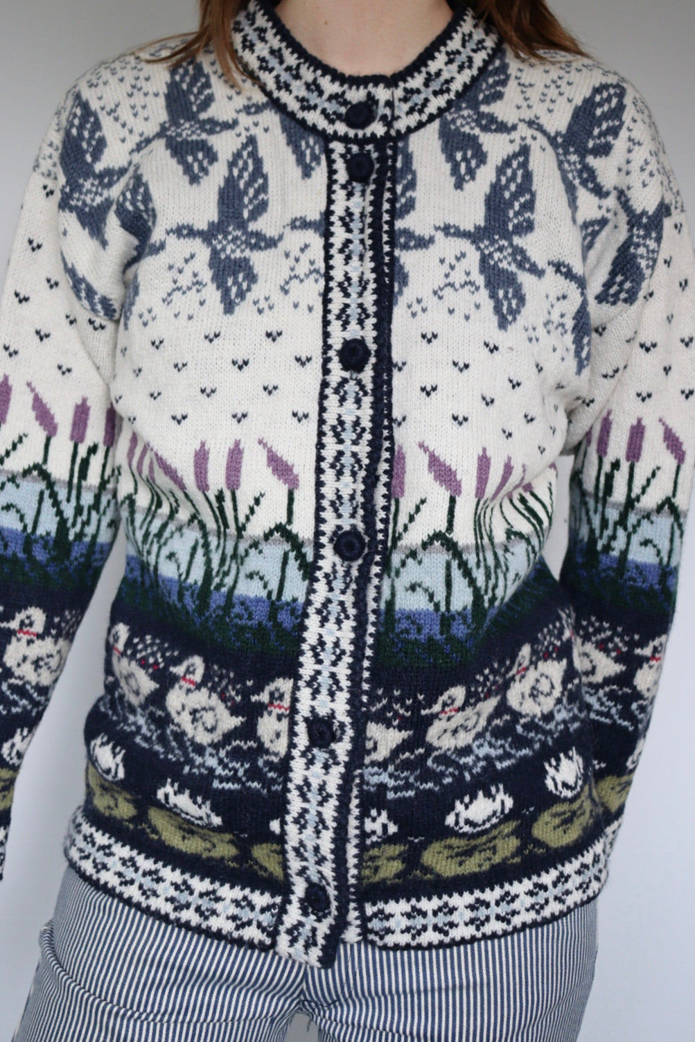 The Lush Lake - vintage knitted cardigan - S up to L