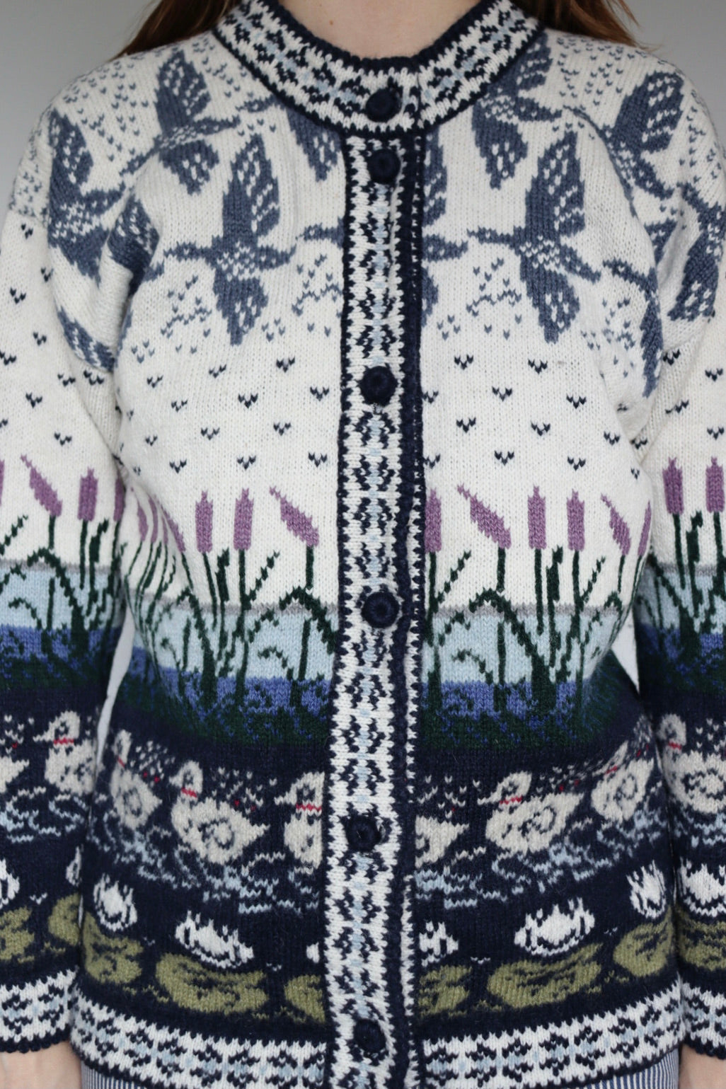The Lush Lake - vintage knitted cardigan - S up to L