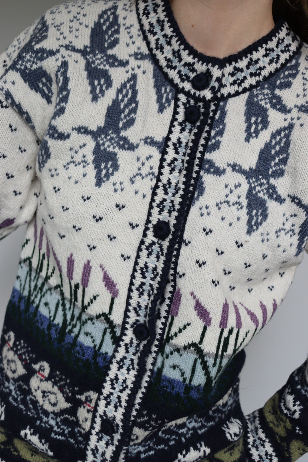 The Lush Lake - vintage knitted cardigan - S up to L