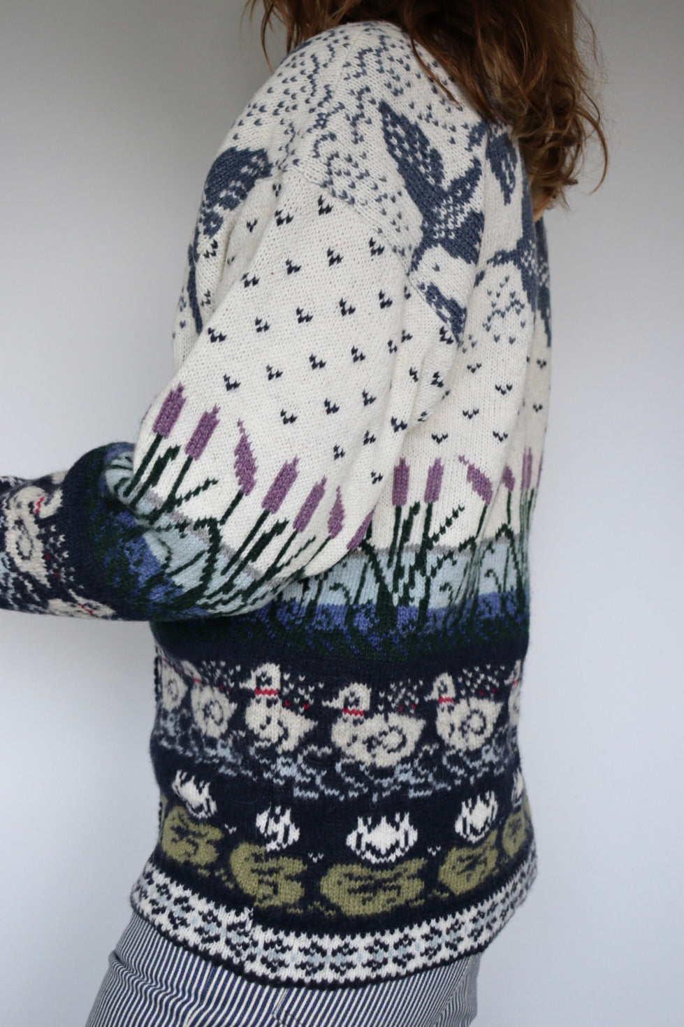 The Lush Lake - vintage knitted cardigan - S up to L