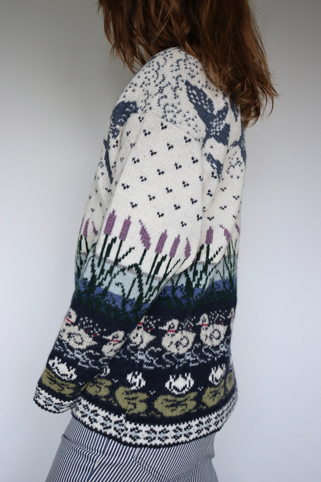 The Lush Lake - vintage knitted cardigan - S up to L
