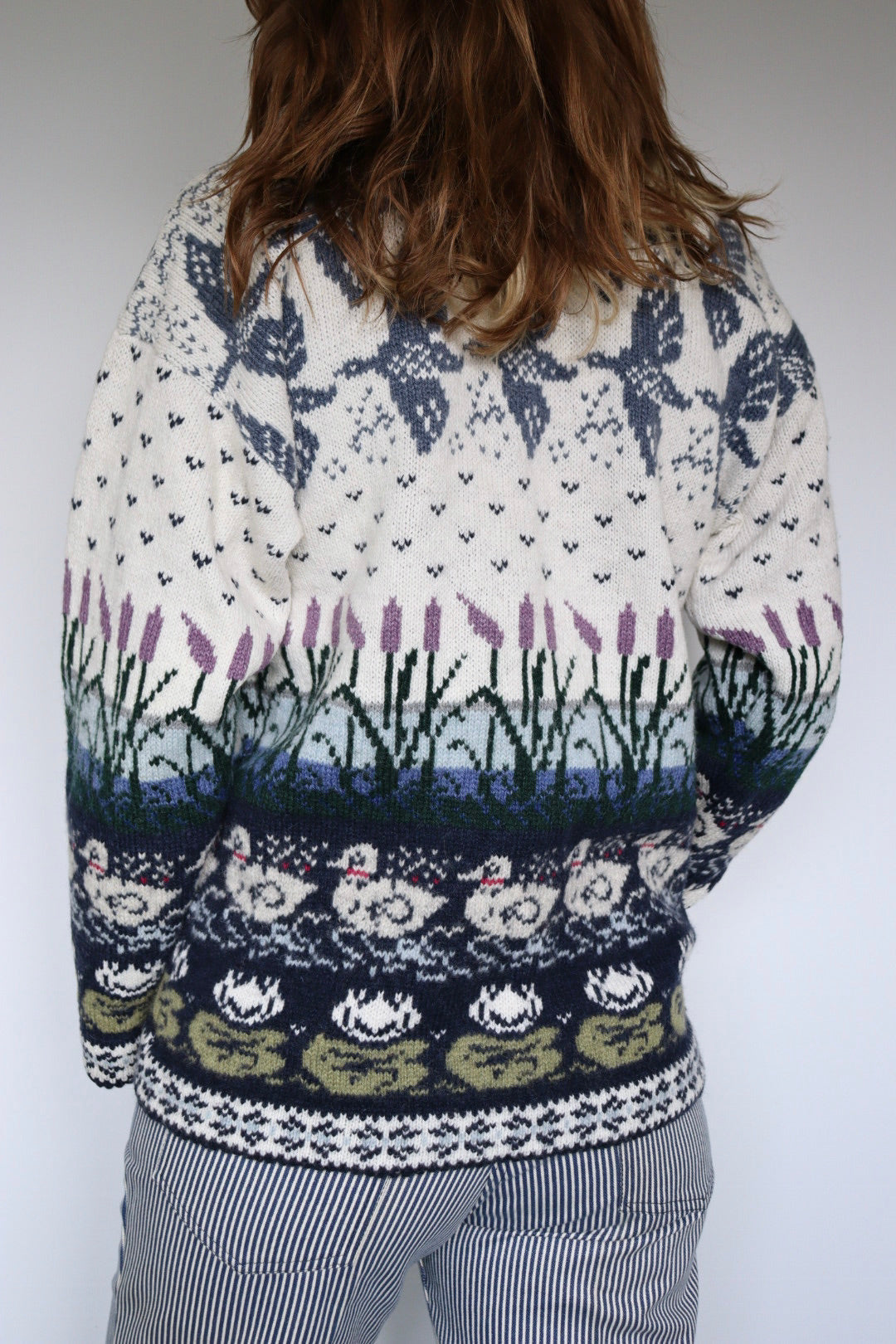 The Lush Lake - vintage knitted cardigan - S up to L