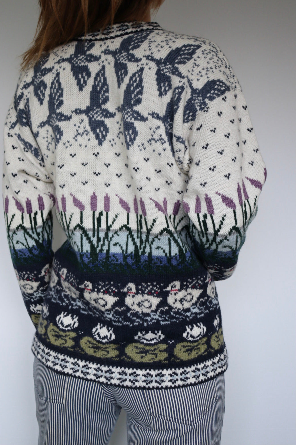 The Lush Lake - vintage knitted cardigan - S up to L