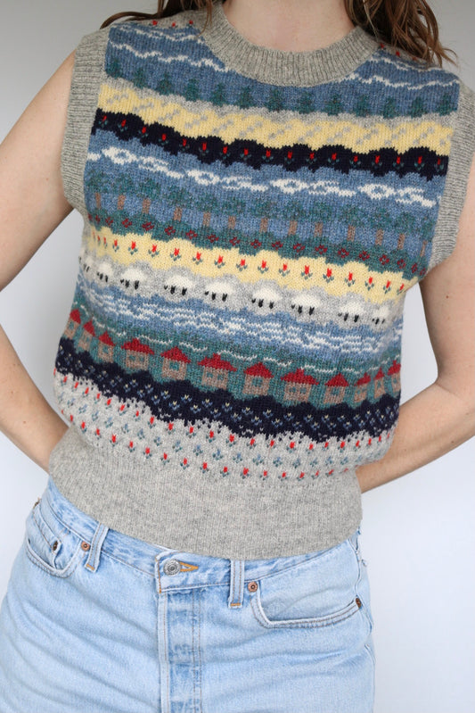 The Isle Rows - vintage sweater vest - S up to S/M