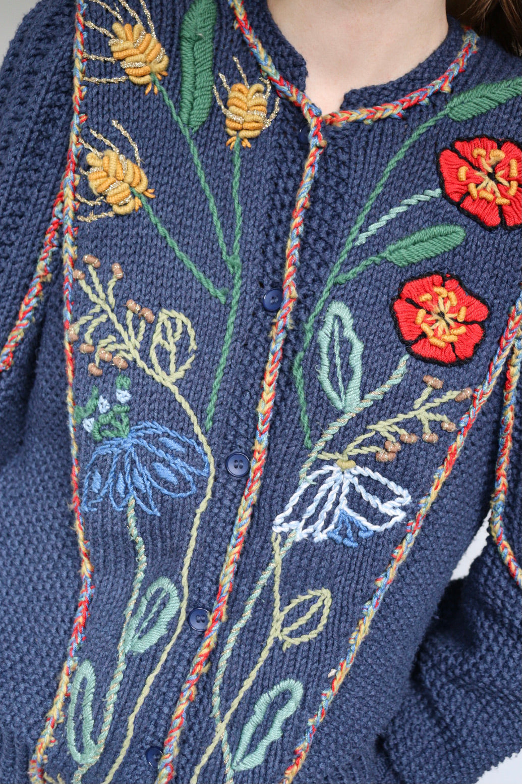 The Wild Flowers - vintage knitted cardigan - S/M up to L/XL
