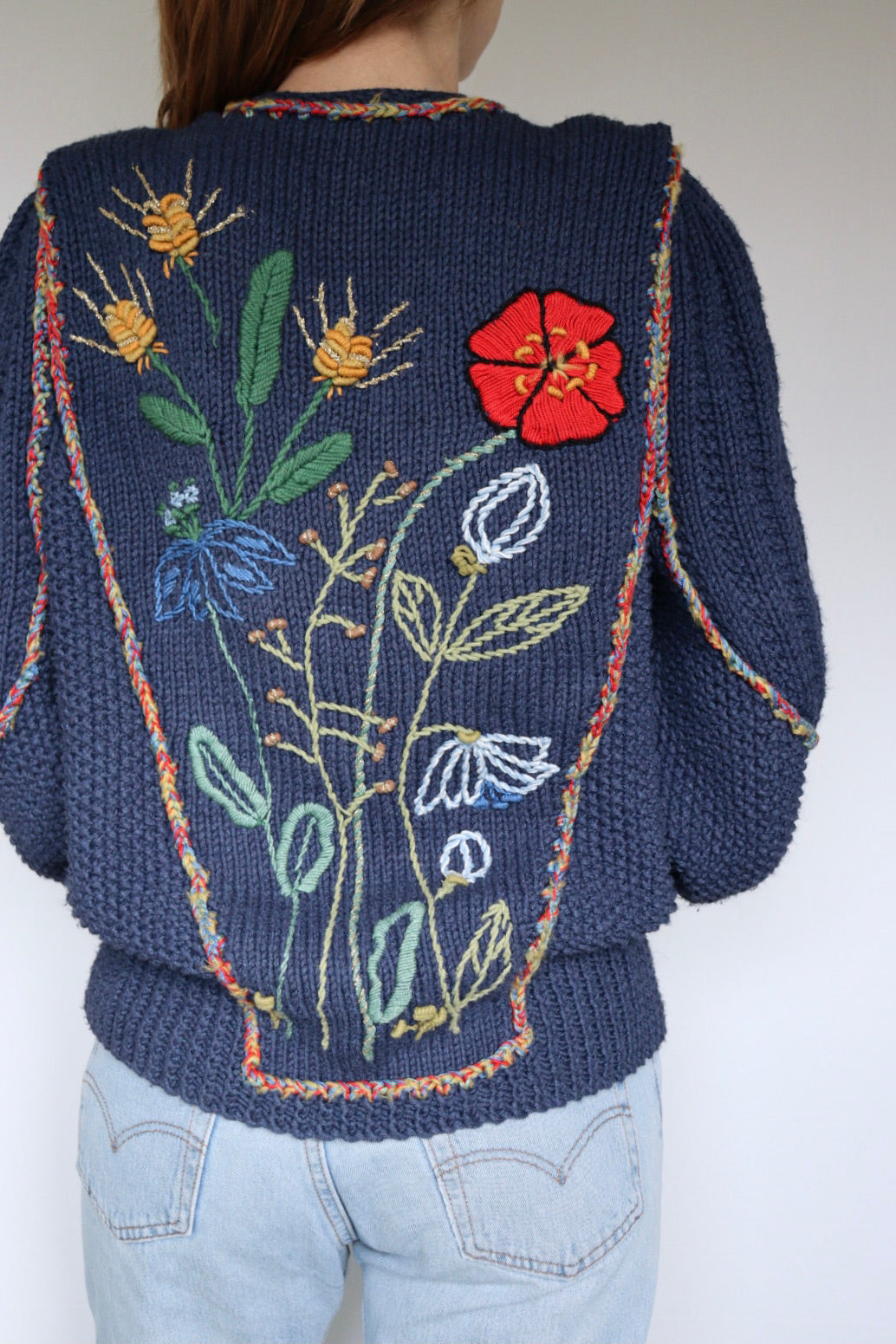The Wild Flowers - vintage knitted cardigan - S/M up to L/XL