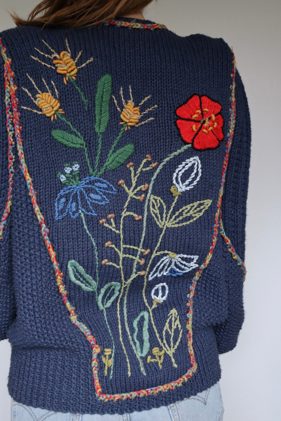 The Wild Flowers - vintage knitted cardigan - S/M up to L/XL