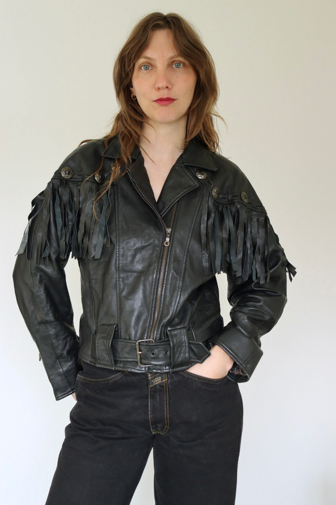 The Freaking Fringe - leather jacket - S up to M / L