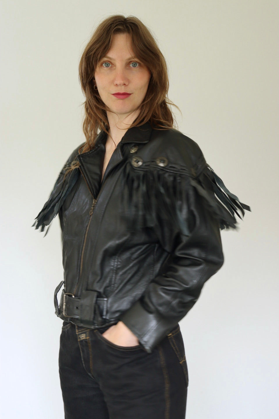 The Freaking Fringe - leather jacket - S up to M / L