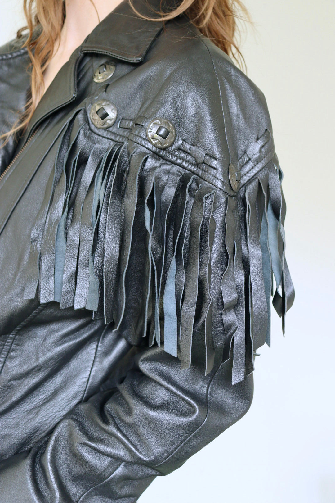 The Freaking Fringe - leather jacket - S up to M / L