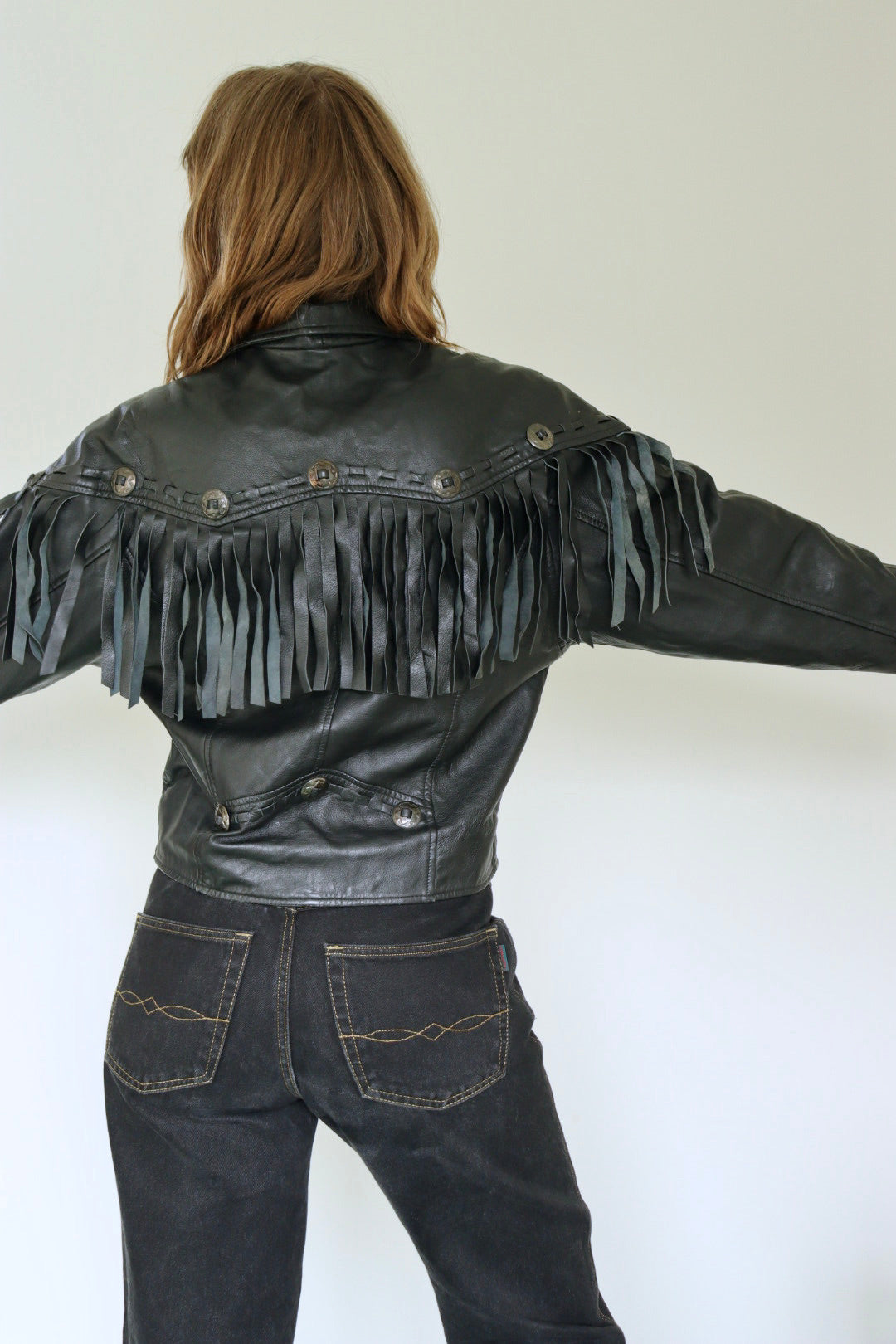 The Freaking Fringe - leather jacket - S up to M / L