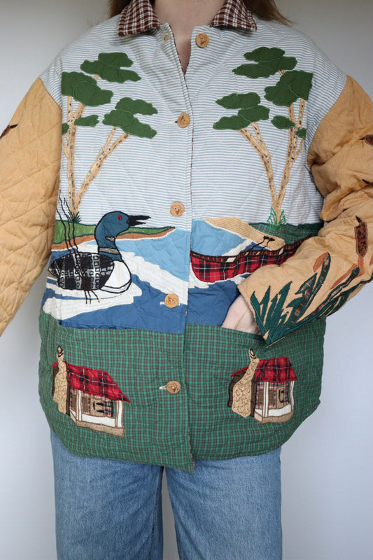 The Patch Magic 'Loon' - vintage cotton quilted jacket - S up to M/L