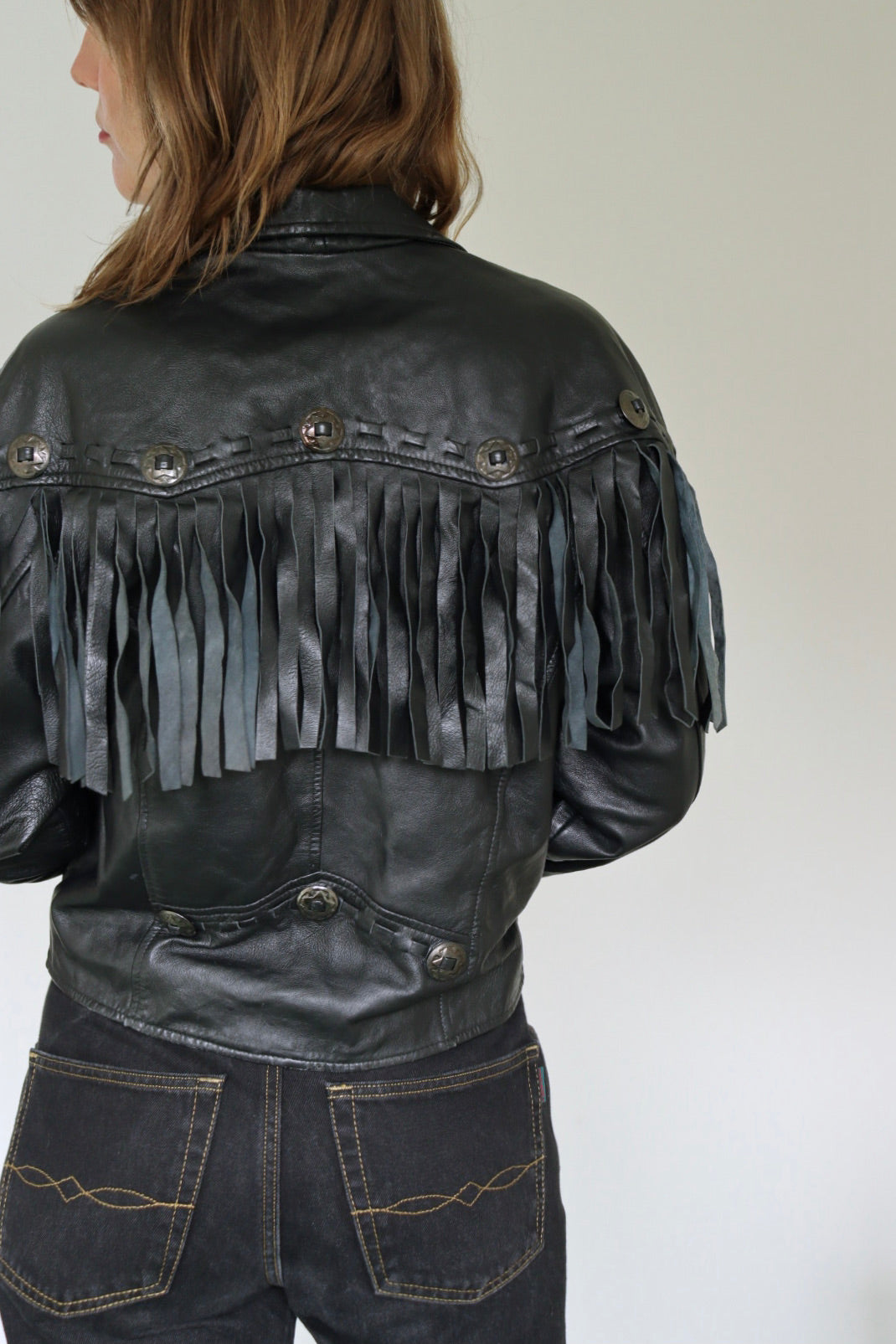 The Freaking Fringe - leather jacket - S up to M / L