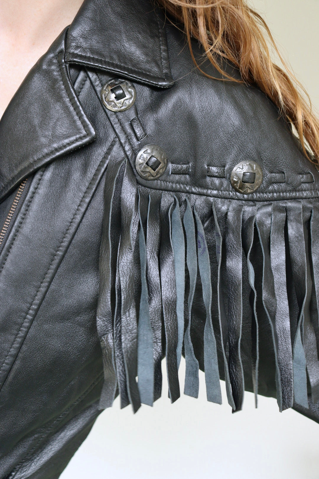 The Freaking Fringe - leather jacket - S up to M / L