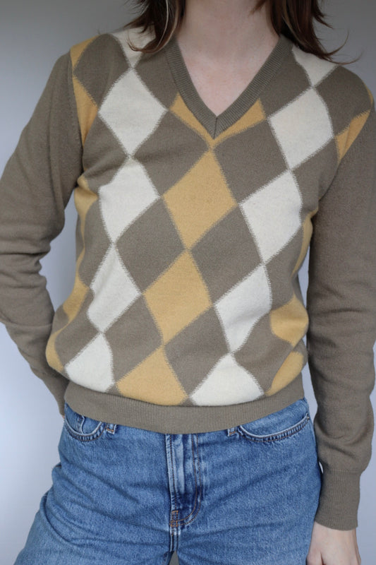 The Argyle Napier - vintage lamswool sweater - S up to M