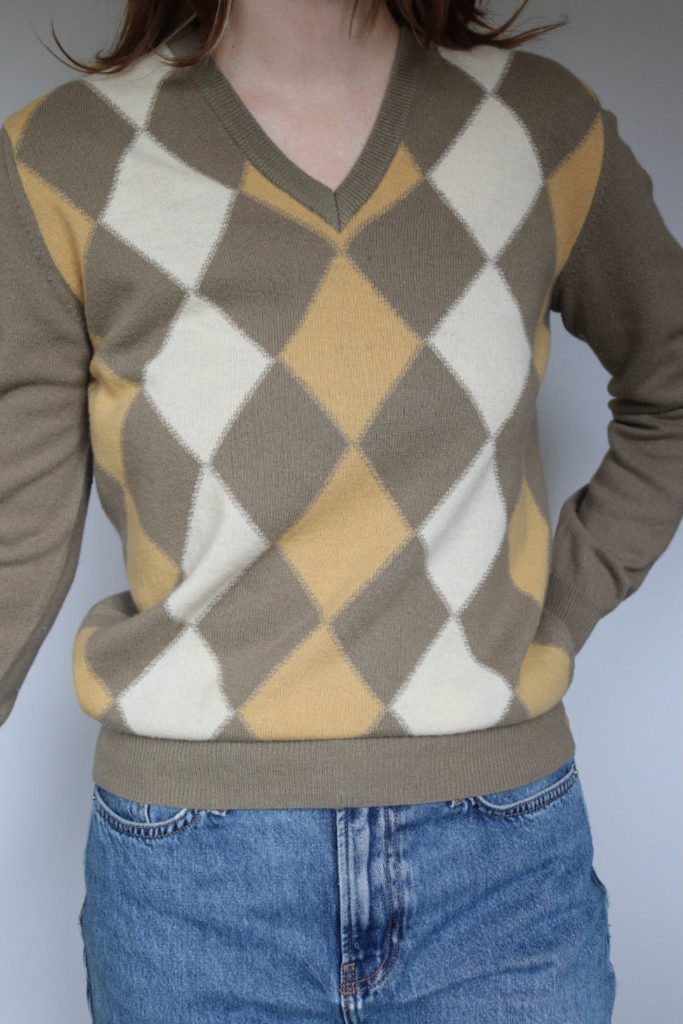 The Argyle Napier - vintage lamswool sweater - S up to M