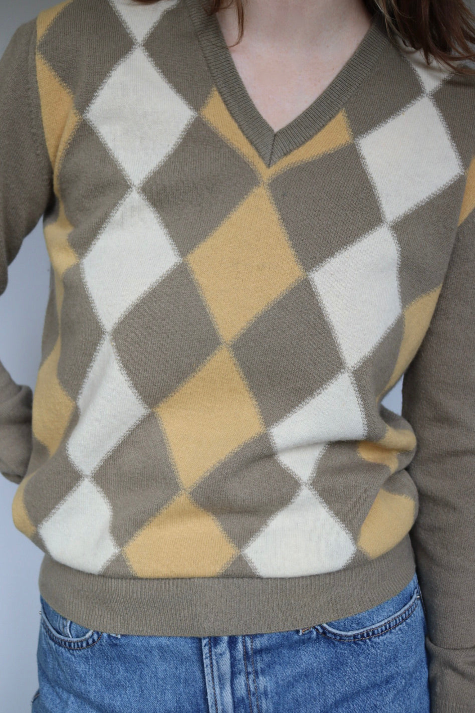 The Argyle Napier - vintage lamswool sweater - S up to M
