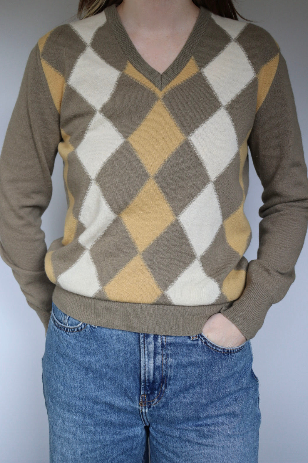 The Argyle Napier - vintage lamswool sweater - S up to M