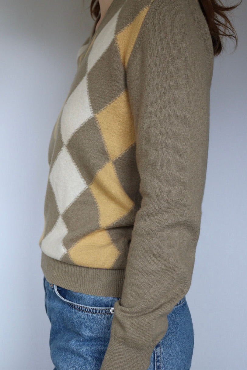 The Argyle Napier - vintage lamswool sweater - S up to M