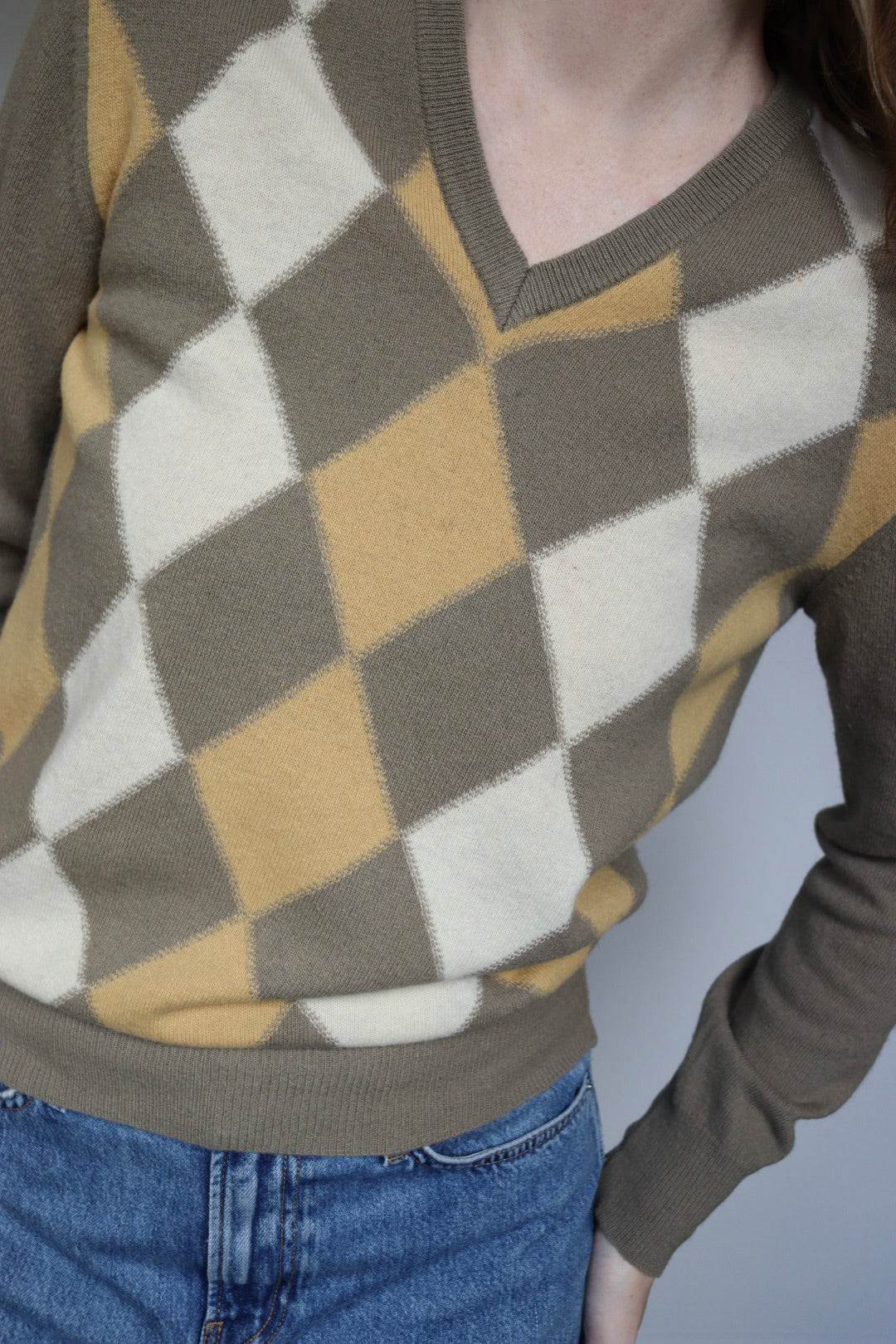 The Argyle Napier - vintage lamswool sweater - S up to M