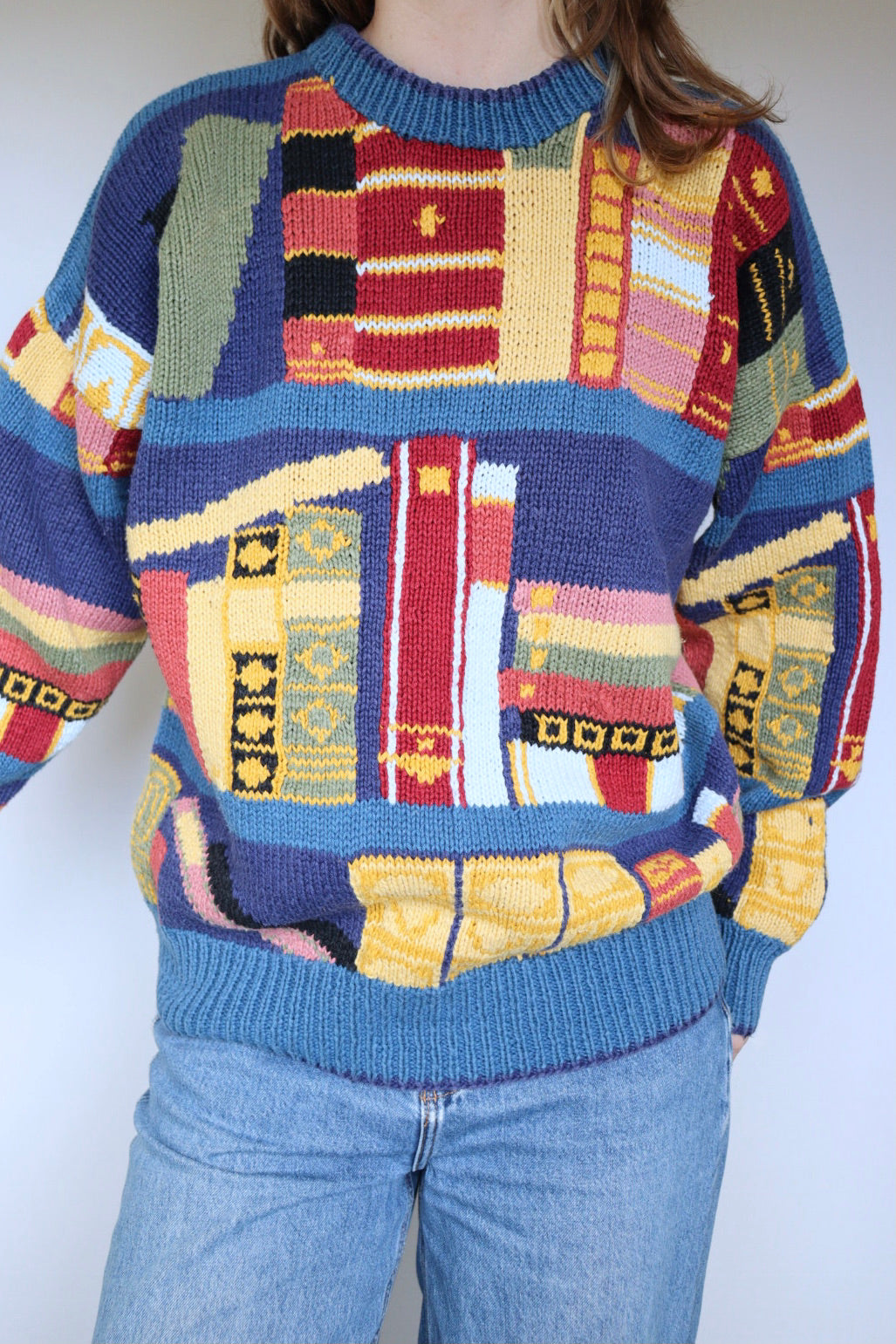 The Book Lovers - vintage cotton knitted sweater - S up to L