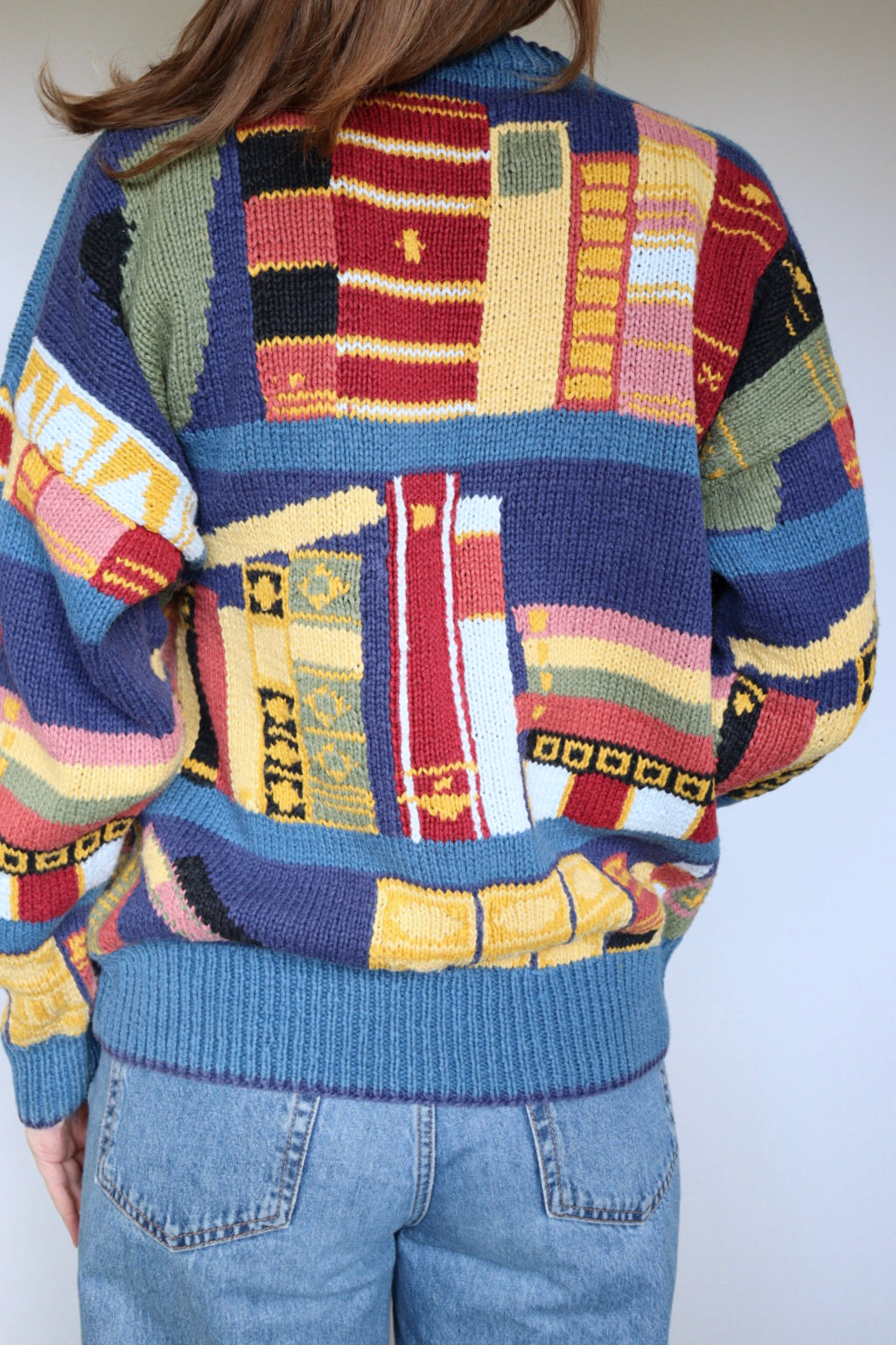 The Book Lovers - vintage cotton knitted sweater - S up to L