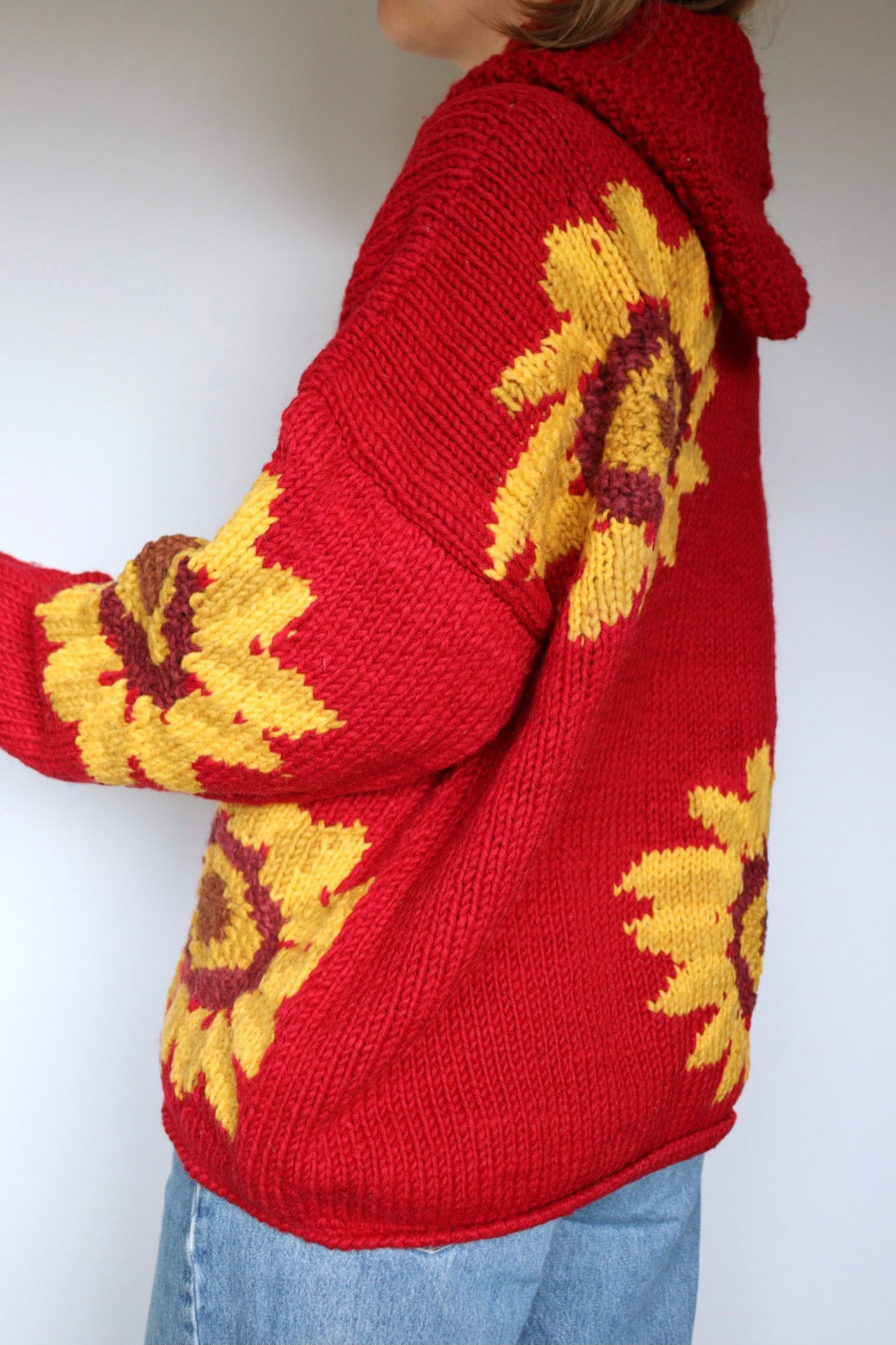 The Knitted Sunflowers - vintage cardigan - S up to L/XL