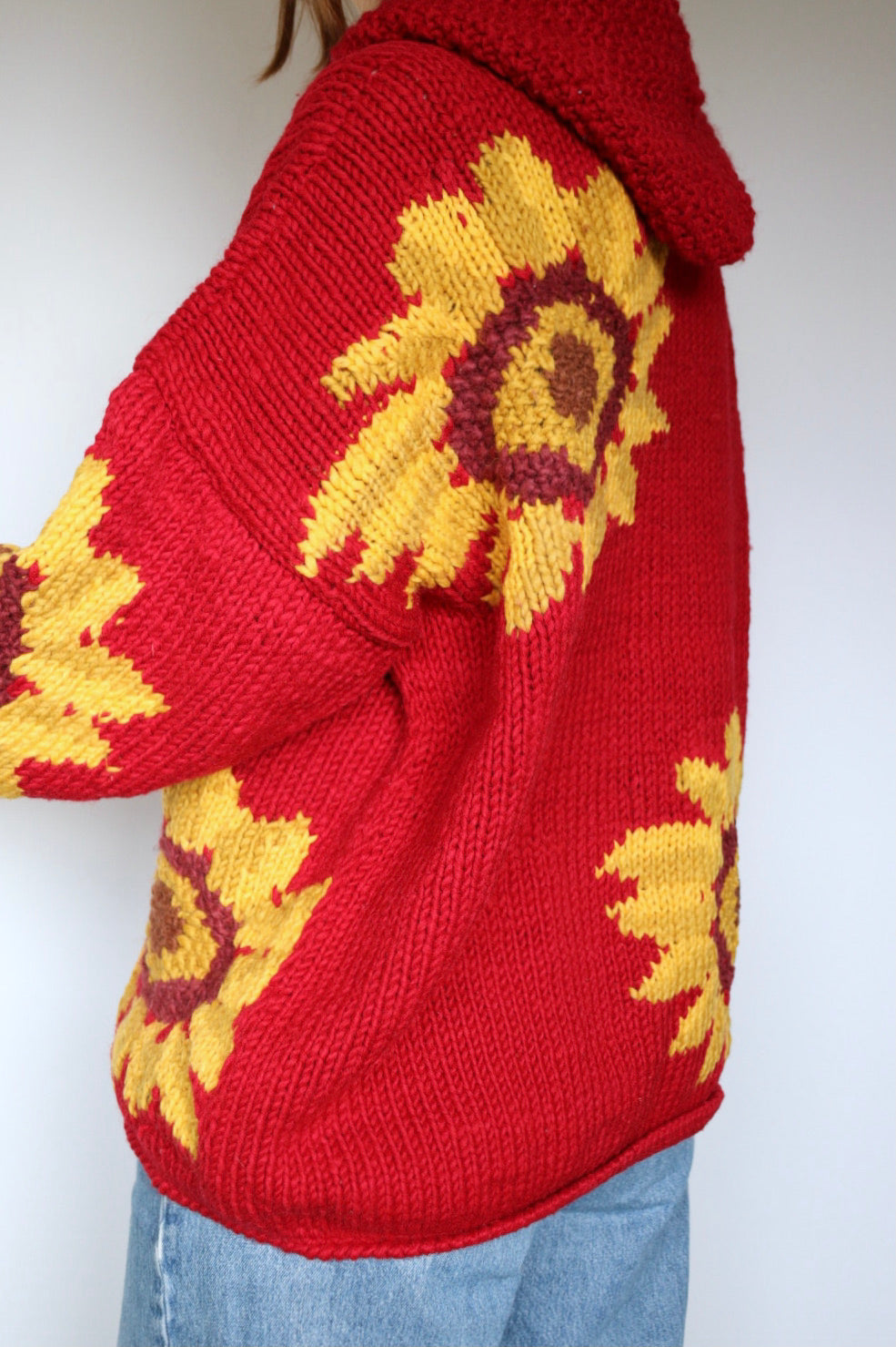 The Knitted Sunflowers - vintage cardigan - S up to L/XL