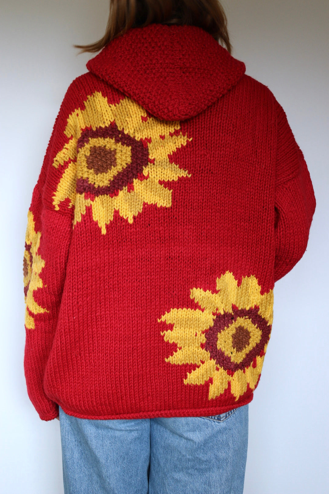 The Knitted Sunflowers - vintage cardigan - S up to L/XL