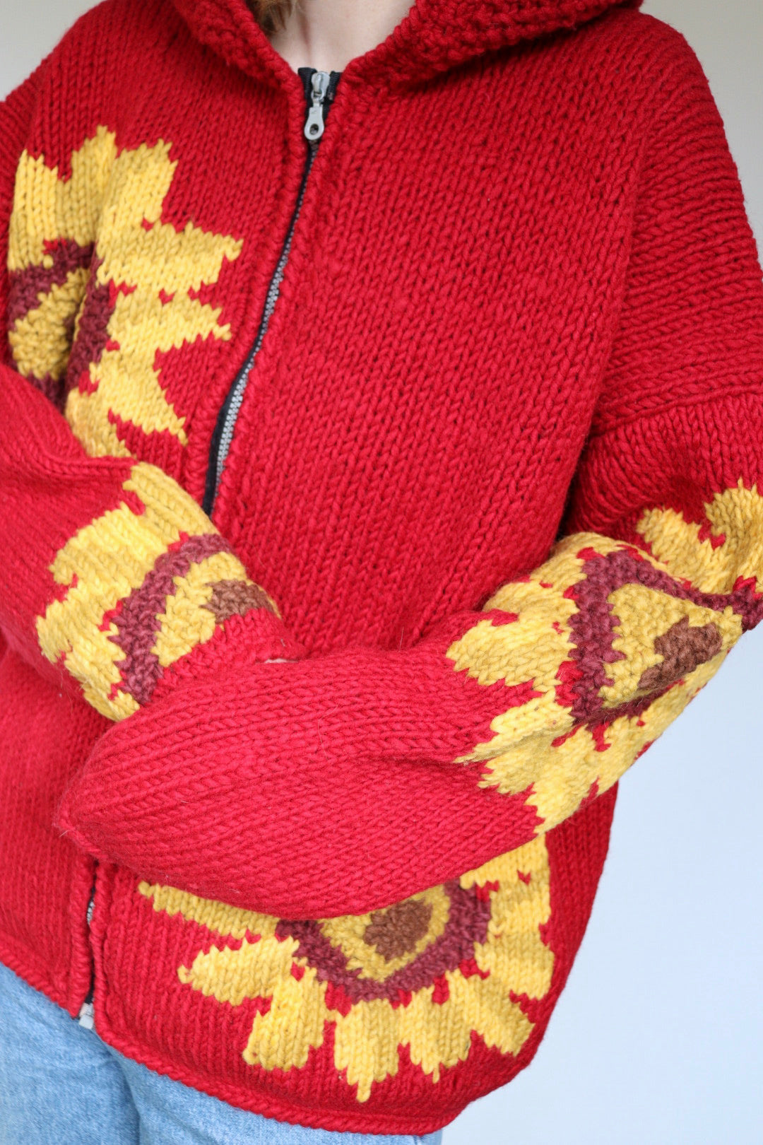 The Knitted Sunflowers - vintage cardigan - S up to L/XL