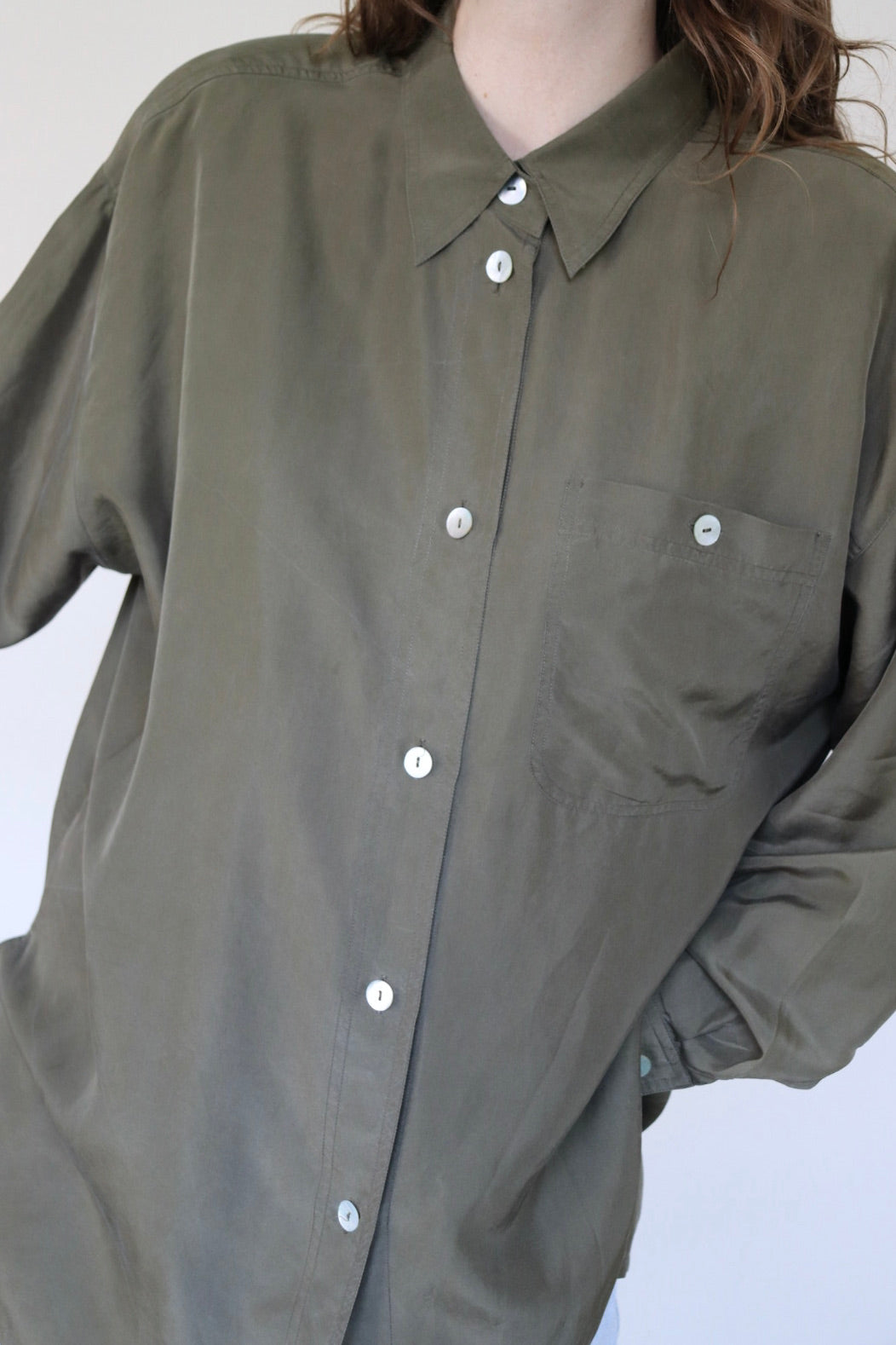 The Olive Branch - silk blouse - S up to XL
