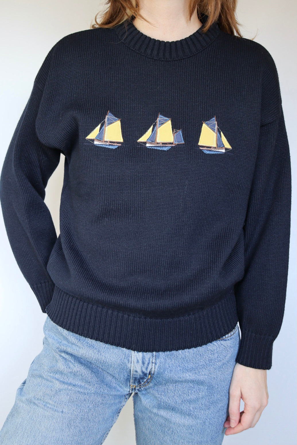 The Three Sails - vintage sweater - S up to M