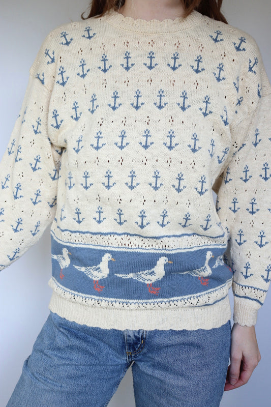 The Acorn knit - vintage cotton sweater - S up to M