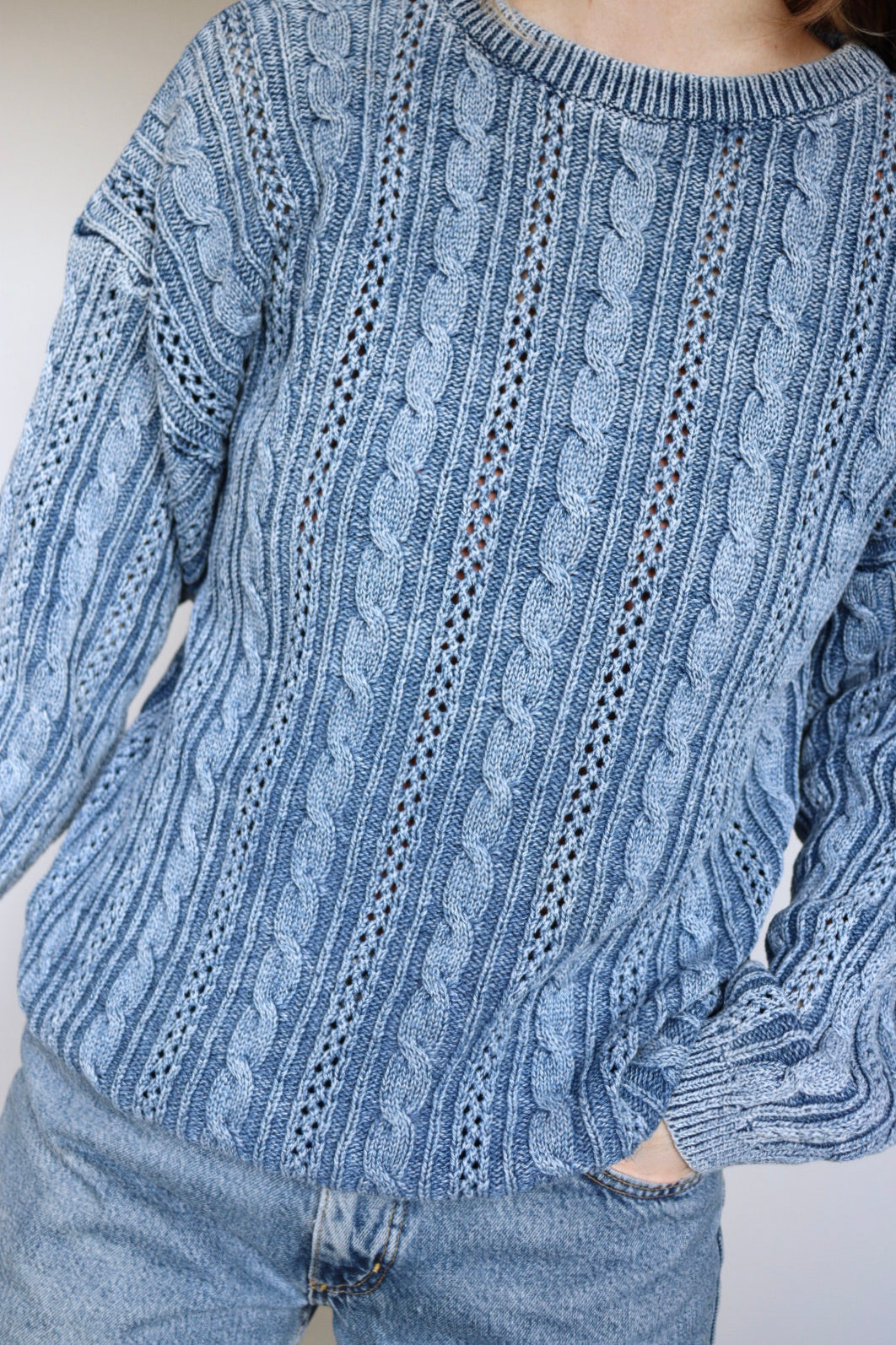 The Cotton Cable-knit - vintage cotton sweater - S up to L