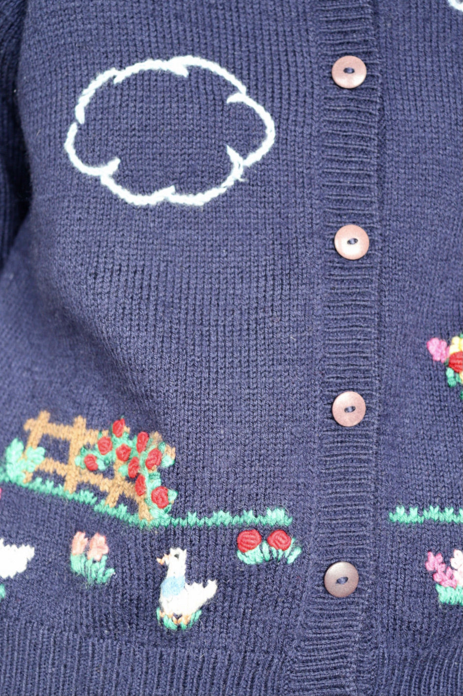 The Garden Party - vintage embroidered cardigan - S up to M