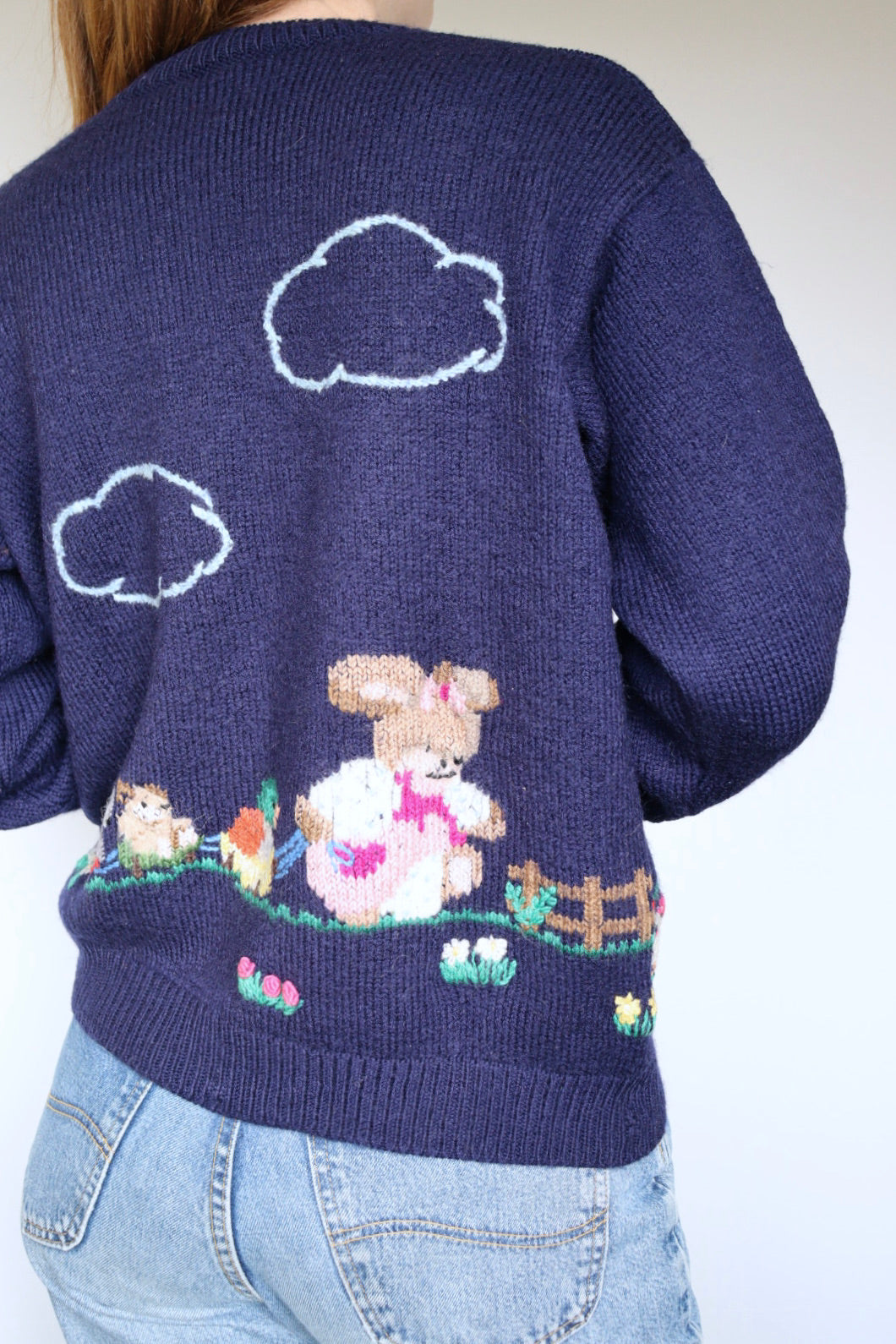 The Garden Party - vintage embroidered cardigan - S up to M