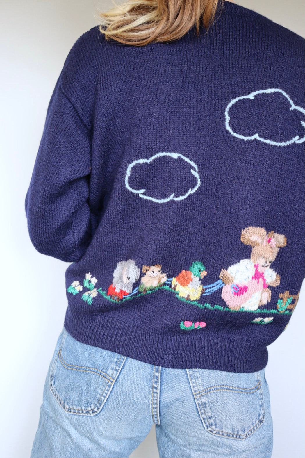 The Garden Party - vintage embroidered cardigan - S up to M